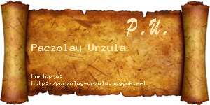 Paczolay Urzula névjegykártya