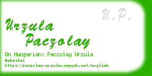 urzula paczolay business card